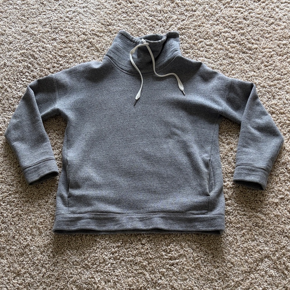 J. Crew Gray Women's gray pullover w/ funnel neck, pockets